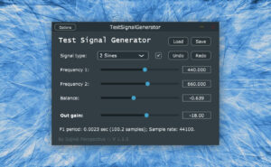 A screenshot of TestSignalGenerator a VST/AU plugin